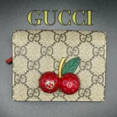 美品✨　GUCCI　グッチ　財布　二つ折り財布　チェリー　GG柄　1521