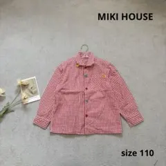 【MIKIHOUSE】 男の子 女の子 赤 チェック シャツ 110 長袖 春