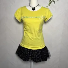 グランジy2k平成ギャル韓国　adidasパフスリーブリンガーTシャツ