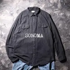 ネルシャツグレー