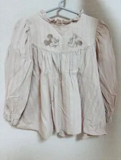 プティマイン　ディズニー　ミッキー　ミニー　刺繍チュニック　トップス　110