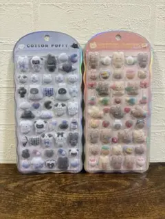 コットンパフィーシール　オリジナル　2点セット　モノクロ　くま