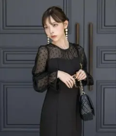 OLIVE des OLIVE後ろリボンドッキングワンピース ブラック