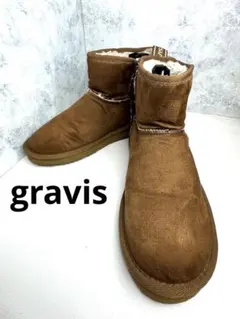gravis ムートンスウェードブーツ 茶 22cm ショート丈