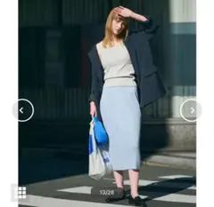 新品　coca リブニット　スカート　ライトブルーのサムネイル
