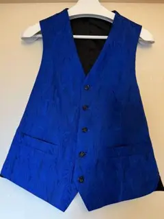 メンズ青い木目調ベスト M〜Lサイズ