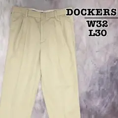 DOCKERS　チノパン　2タックパンツ　ベージュ　裾ダブル　W32L30　古着