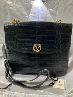 Valentino Garavani クロコ型押し バッグ　ヴィンテージ　牛革のサムネイル