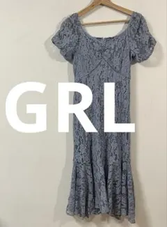 グレイル　GRL　レースマーメイドワンピース　Mサイズ　ブルー　k8962aのサムネイル