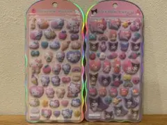 コットンパフィ　ハローキティ・マイメロディ&クロミ　シールセット