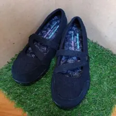 【未使用】スケッチャーズ　24 パンプス　フラットシューズ　ストラップ　メッシュ