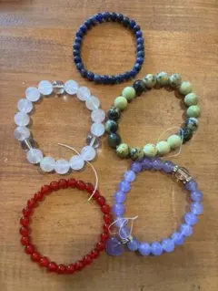 天然石ブレスレットセット 5個