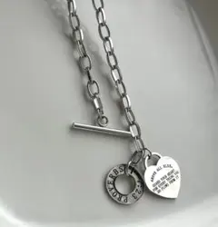 金属アレルギー対応 サージカルステンレス ネックレス 【ラスト1】ハートシルバー