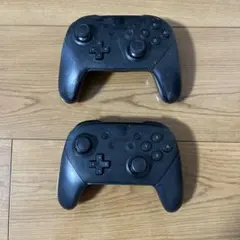 任天堂 スイッチプロコン 純正ブラック色コントローラー 2台まとめ売り ジャンク