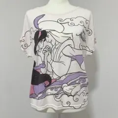 ディズニー アラジン ジャスミン 半袖Tシャツ M 淡ピンク 透かし柄