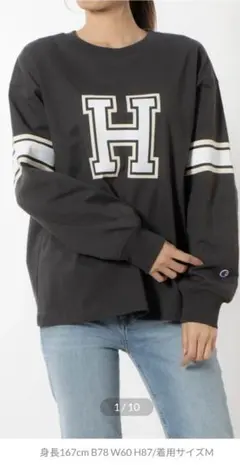 Champion ロゴ入り 長袖Tシャツ Mサイズ