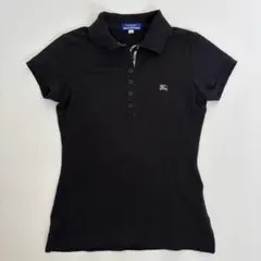 BURBERRY BLUE LABEL 半袖ポロシャツ ノバチェック 黒 38