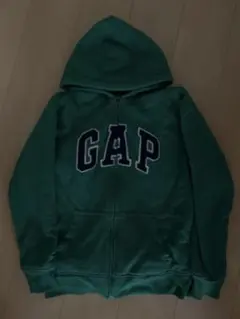 GAP 緑色 ジップアップパーカー