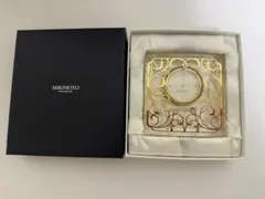 MIKIMOTO 置時計 アクリル ゴールド アラベスク