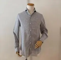 □ Brioni【ブリオーニ】長袖ポロシャツ シルク ボタン刻印 a1674
