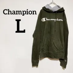 Champion 【L】チャンピオン オリーブグリーン パーカー フードパーカー
