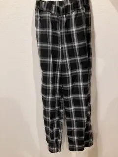 キッズ ブラック・グレー チェックパンツ