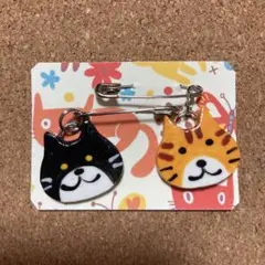 【ぷいぷい様専用】手作りゼッケンピン　猫とピンポンパンダ