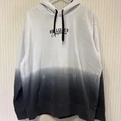 ホリスター グラデーション 襟フード 長袖パーカー XXL 白黒 混合お出かけ着