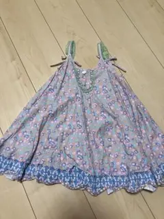 fafa 訳あり ラベンダーフラワー 花柄ノースリーブワンピース 100cmのサムネイル