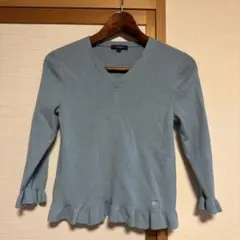 ❤️美品❤️BURBERRY LONDON Vネックニット ゆるダボブルー 4 LL