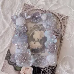 ⟡.·シルバー×グレーなトレカケース⟡.· ホイップデコ B8