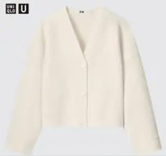メリノブレンドショートカーディガン 長袖 Mサイズ オフホワイト レディース