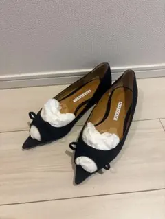 PIPPICHIC ビジューバックル フラットパンプス 37.5 黒 - メルカリ