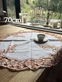 ヴィンテージ　アンティーク　汕頭刺繍　大型テーブルクロス　円形 ヴィンテージ アンティーク 汕頭刺繍 大型テーブルクロス 円形 - メルカリ