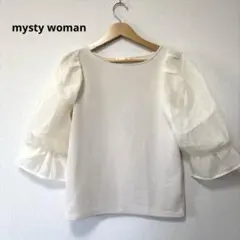 mysty woman ミスティーウーマン　アイボリー 五分袖 トップス
