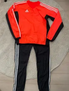 adidas ピステ・ウィンドブレーカー オレンジ 上下セット Mサイズ