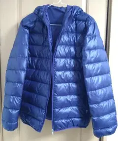 ネイビー フード付き ダウンジャケット