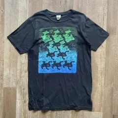 90s Escher エッシャー アートＴシャツ カエルと魚 だまし絵 古着