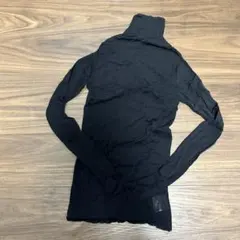 ブラック シースルー　タートル 長袖トップス