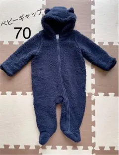 GAP★カバーオール ボア アウター 足付き ジャンプスーツ ロンパース 70