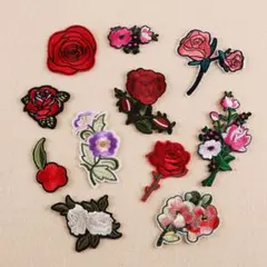 アイロンワッペン  刺繍　バラ　11枚セット　送料込み