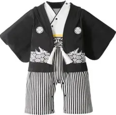 ラスト1点　こどもの日 70㎝ 袴 ロンパース 男の子 袴風 新生児フォーマル