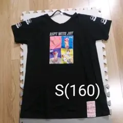 ピンクラテ　半袖　Tシャツ　S　160㎝　黒　転写プリント