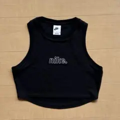 NIKE ナイキ リブタンク クロップド丈 ノースリーブ ブラック ロゴのサムネイル