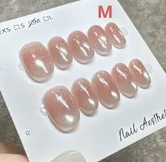 Mサイズ　ハンドメイド　ネイルチップ　ショートオーバル　マグネットのサムネイル