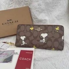 新品 COACH スヌーピー 長財布 k1
