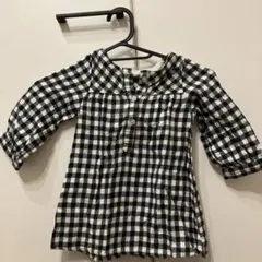 ギンガムチェック 七分袖ワンピース 90cm
