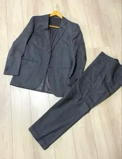 MARLEN イタリア　ビジネススーツ　ダークグレー　チェック　94Y6 ウール