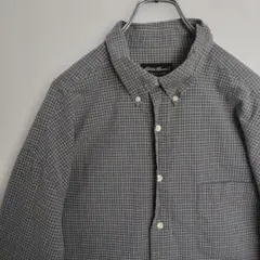 g*ル様 エディーバウアー 長袖シャツ BDシャツ チェック柄 ネイビー メンズ