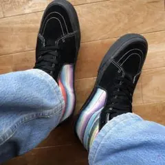 【希少】00s BEAMS別注Vansスケハイ レインボーネイティブ柄 US10